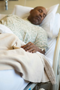 Man in hospital