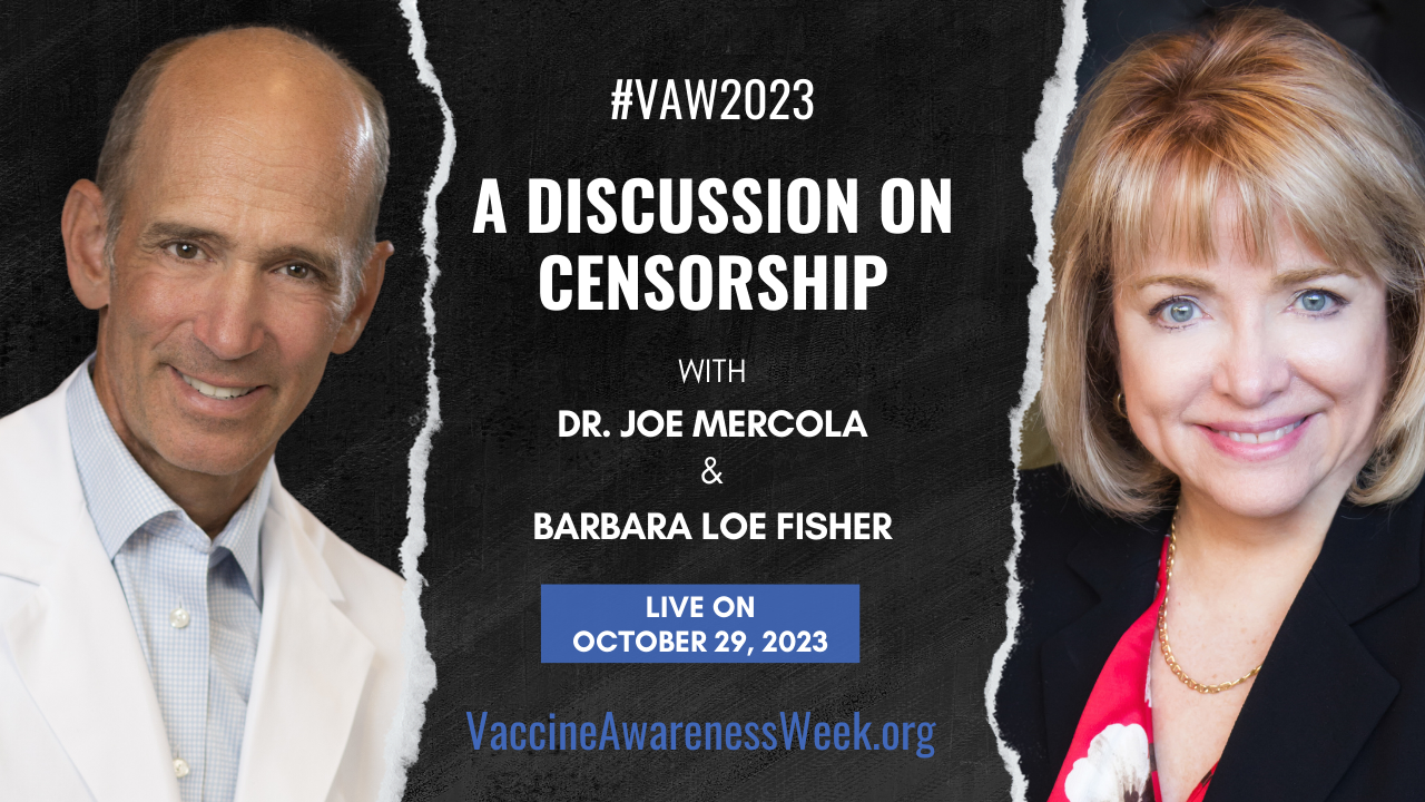 Video discussion and summary article with Dr. Joe Mercola and Barbara Loe Fisher on censorship. 